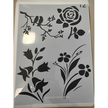 Tavaszi virágok nagy stencil 21*30.7cm