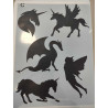 Dragon, Unicorns & Fairy Large Stencile 21*30.7cm