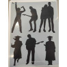 Zene & Ballagás Figurás nagy stencil 21*30.7cm