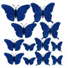 Butterfly decorations magnetic - BLUE (12 pcs)