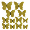 Butterfly decorations magnetic - GOLD (12 pcs)