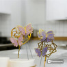 Happy Birthday and Butterflies Cake Topper set of 5