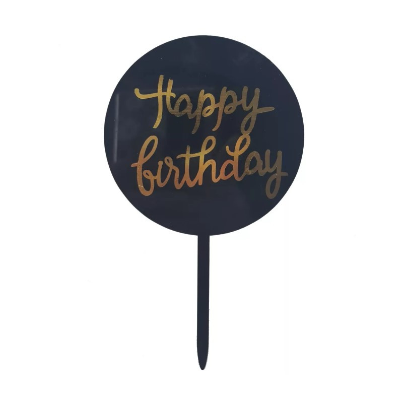 Happy Birthday Round Cake Topper 2.