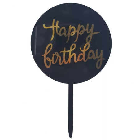 Happy Birthday Round Cake Topper 2.