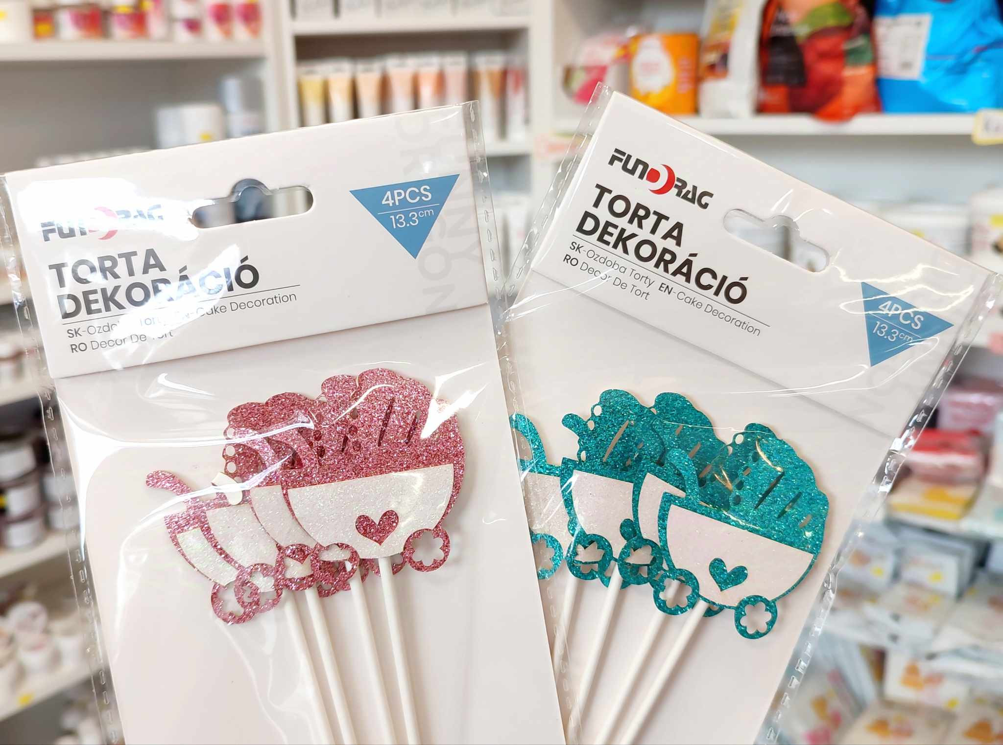 Babavárós beszúrók muffin torta dekor 4db/csomag