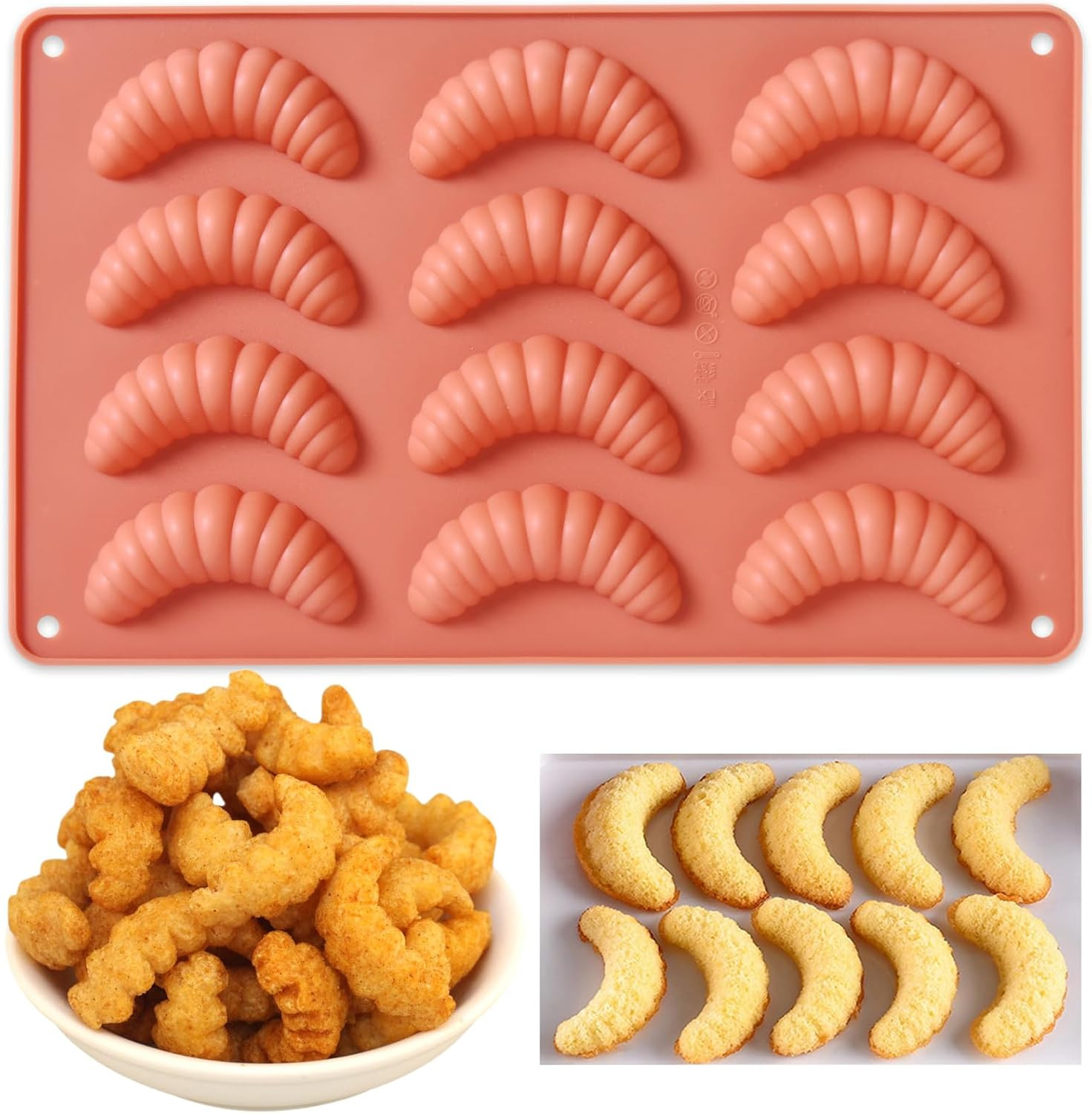 Mini Croissant szilikon forma