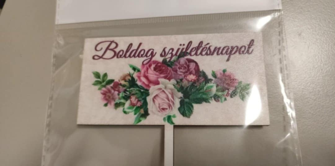 Rózsás Boldog Szülinapos tábla