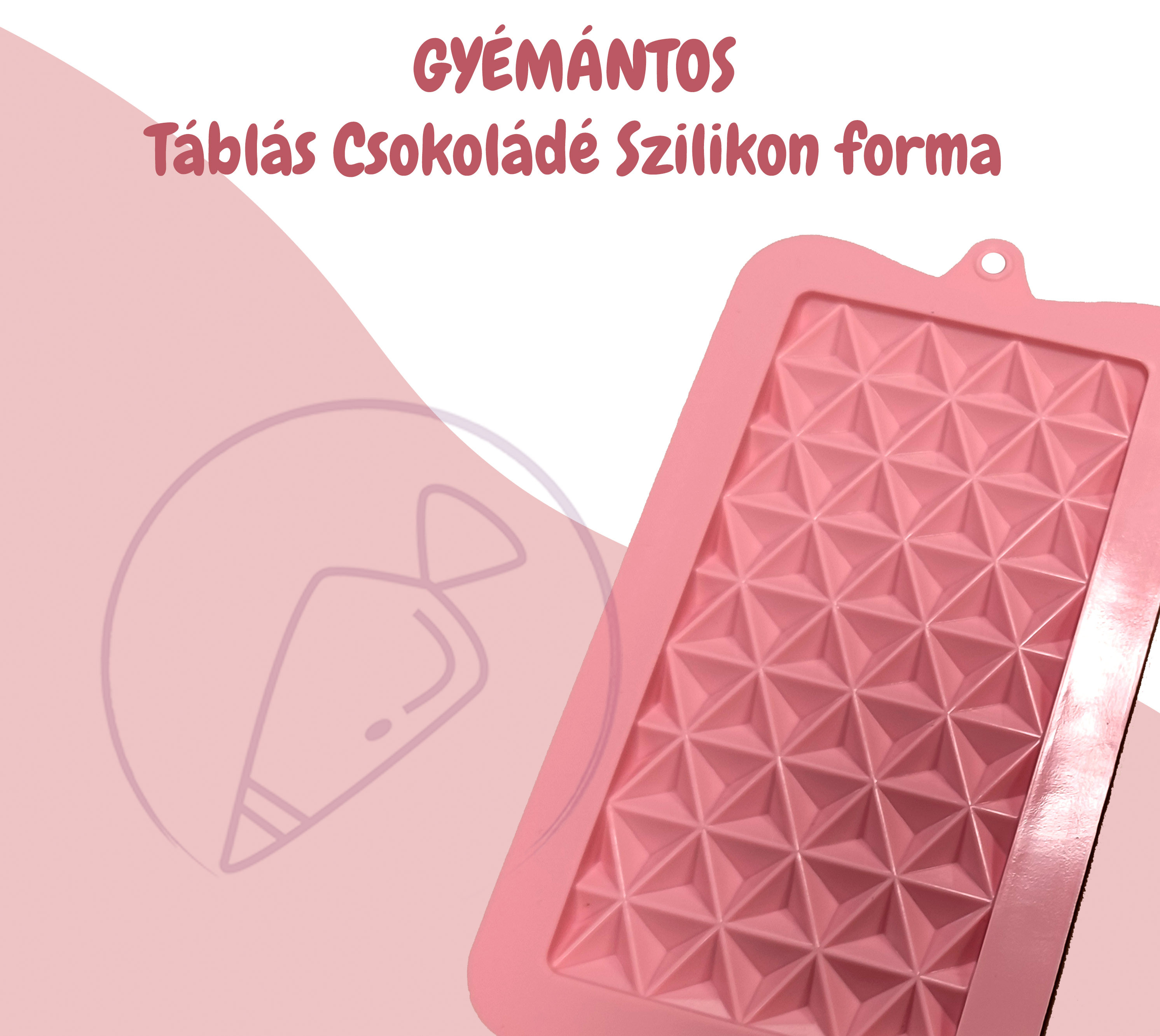 Gyémántos táblás csoki szilikon forma