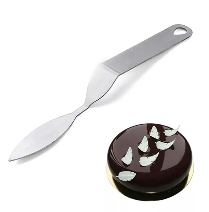 Tortaformázó és levéldísz díszítő spatula (hosszúkás)
