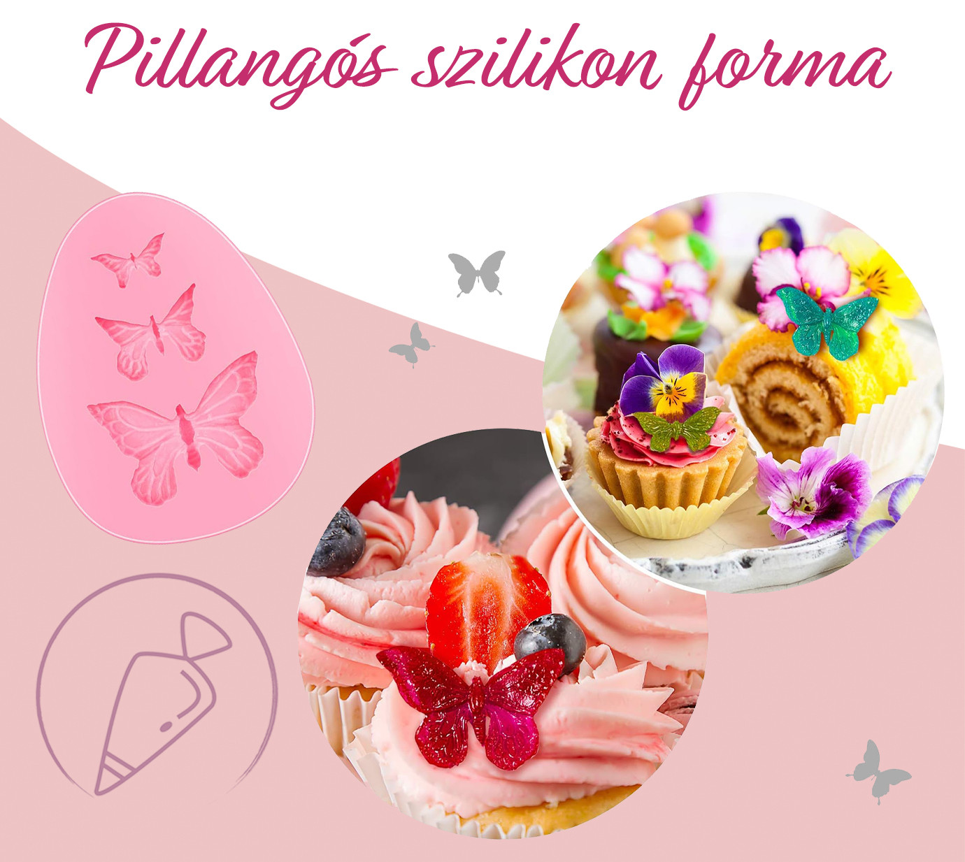 Pillangós szilikon forma
