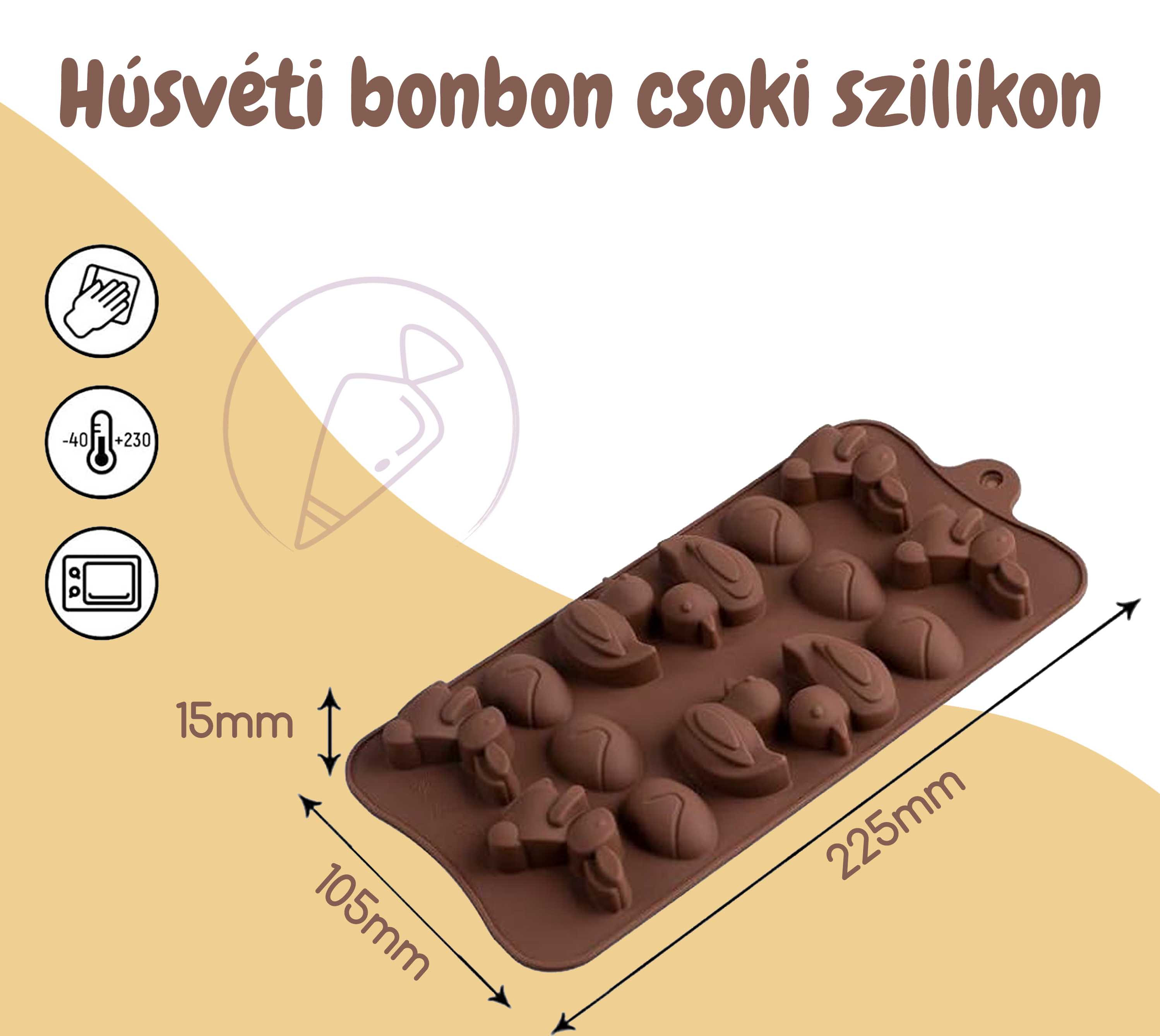 Húsvéti bonbon csokoládé öntő szilikon