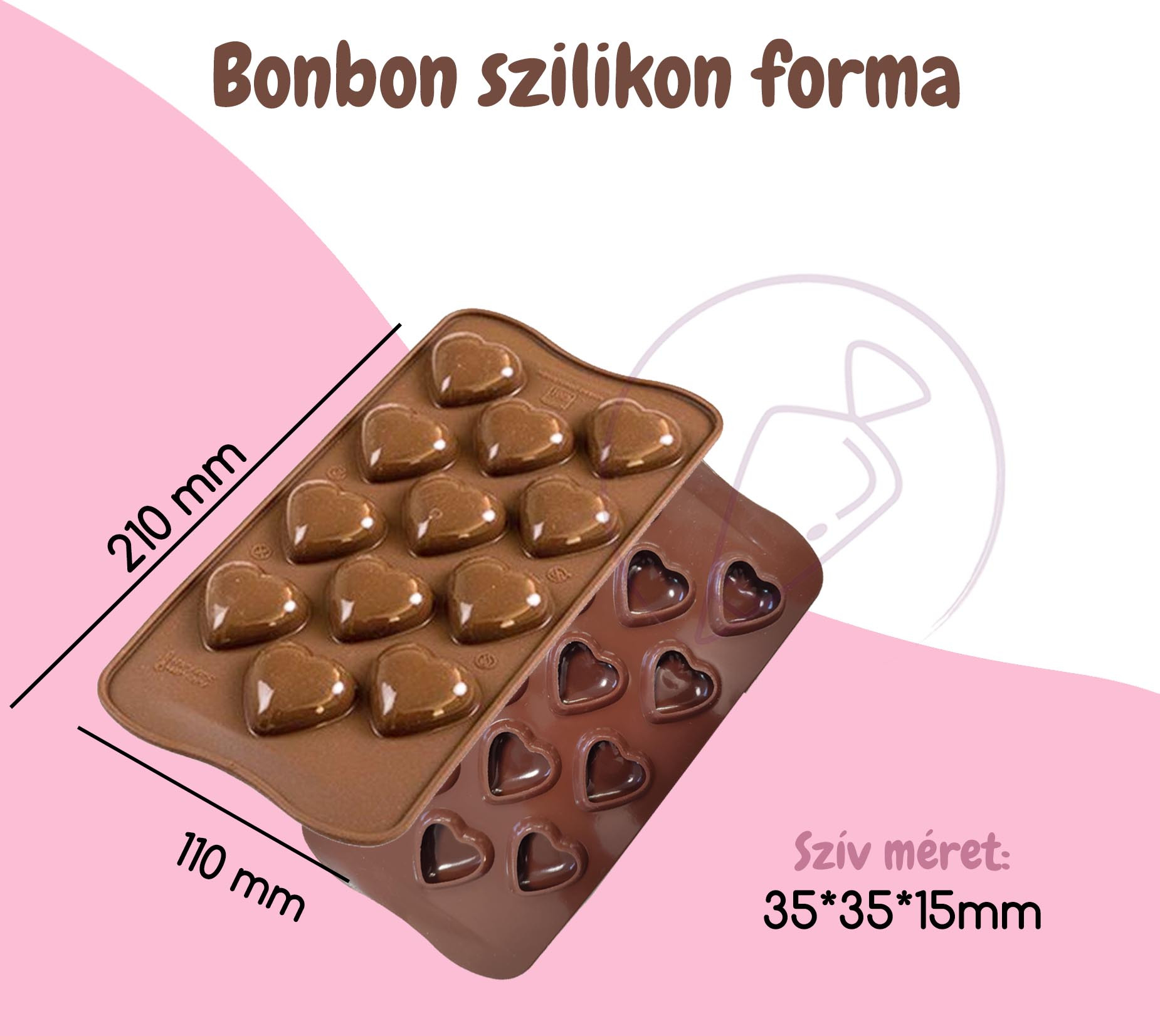 Szív bonbon csokoládé szilikon forma Valentin