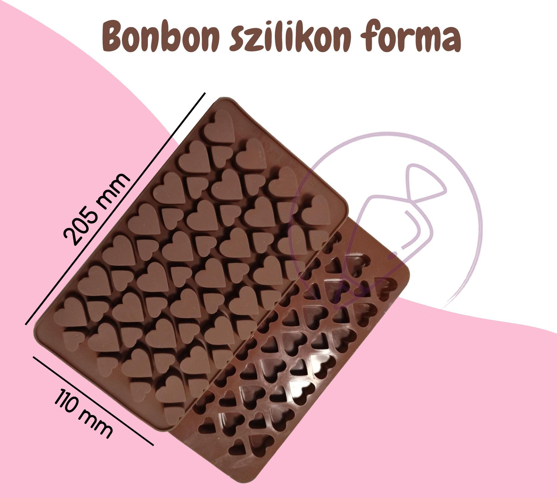 Mini Szív bonbon csokoládé szilikon forma Valentín