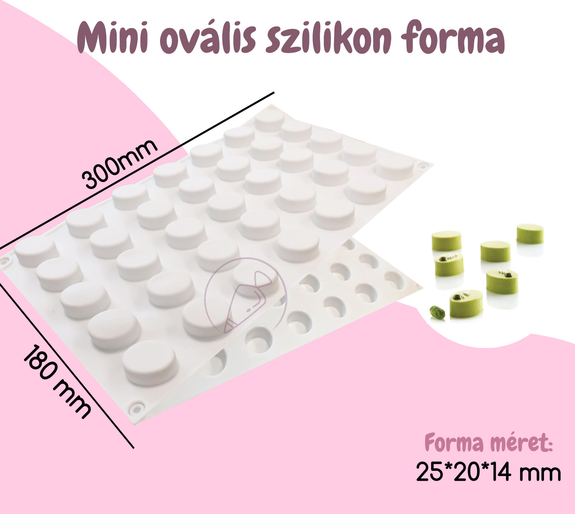 35 részes Mini kerekovális szilikon forma