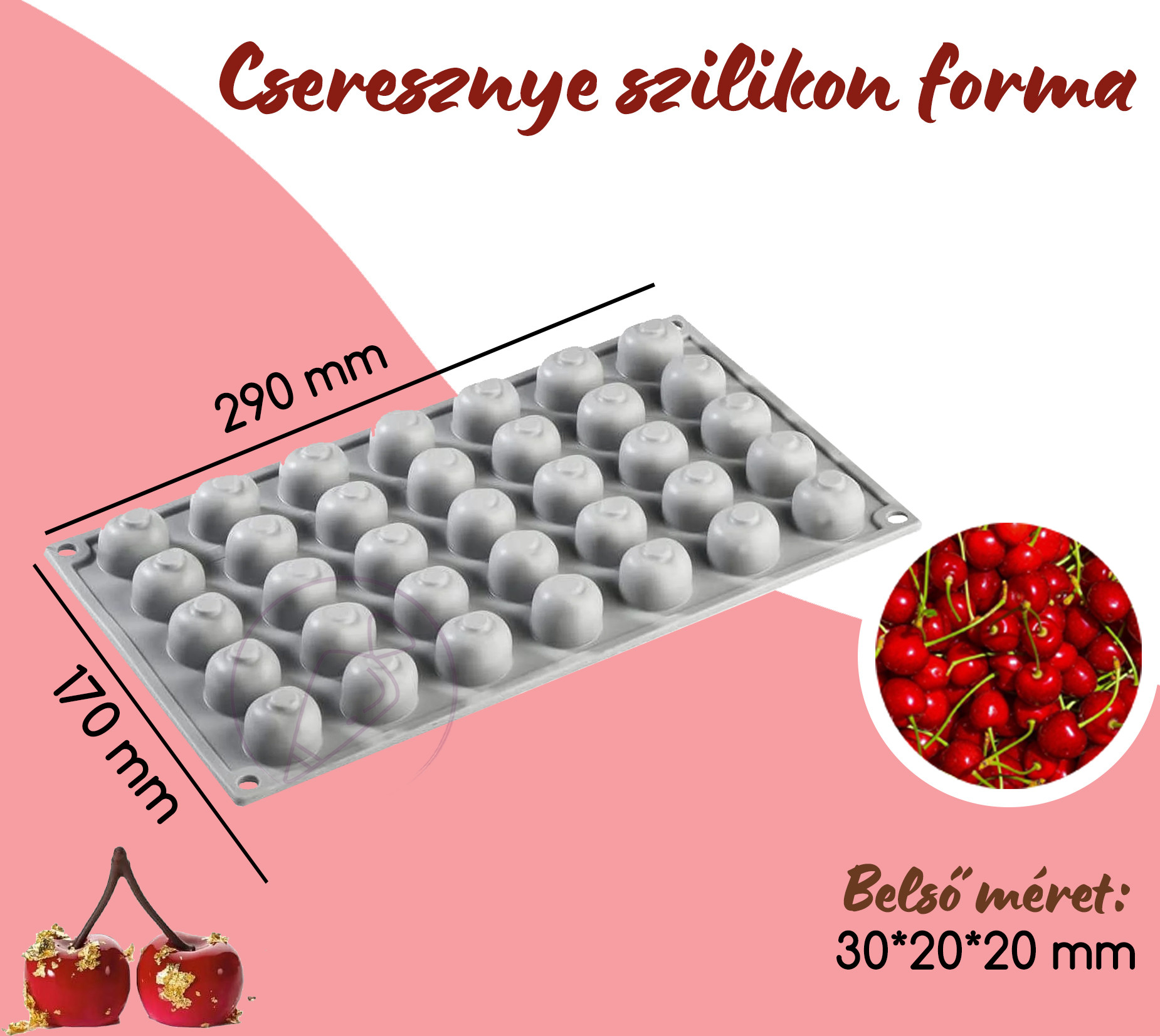 Cseresznye szilikon forma