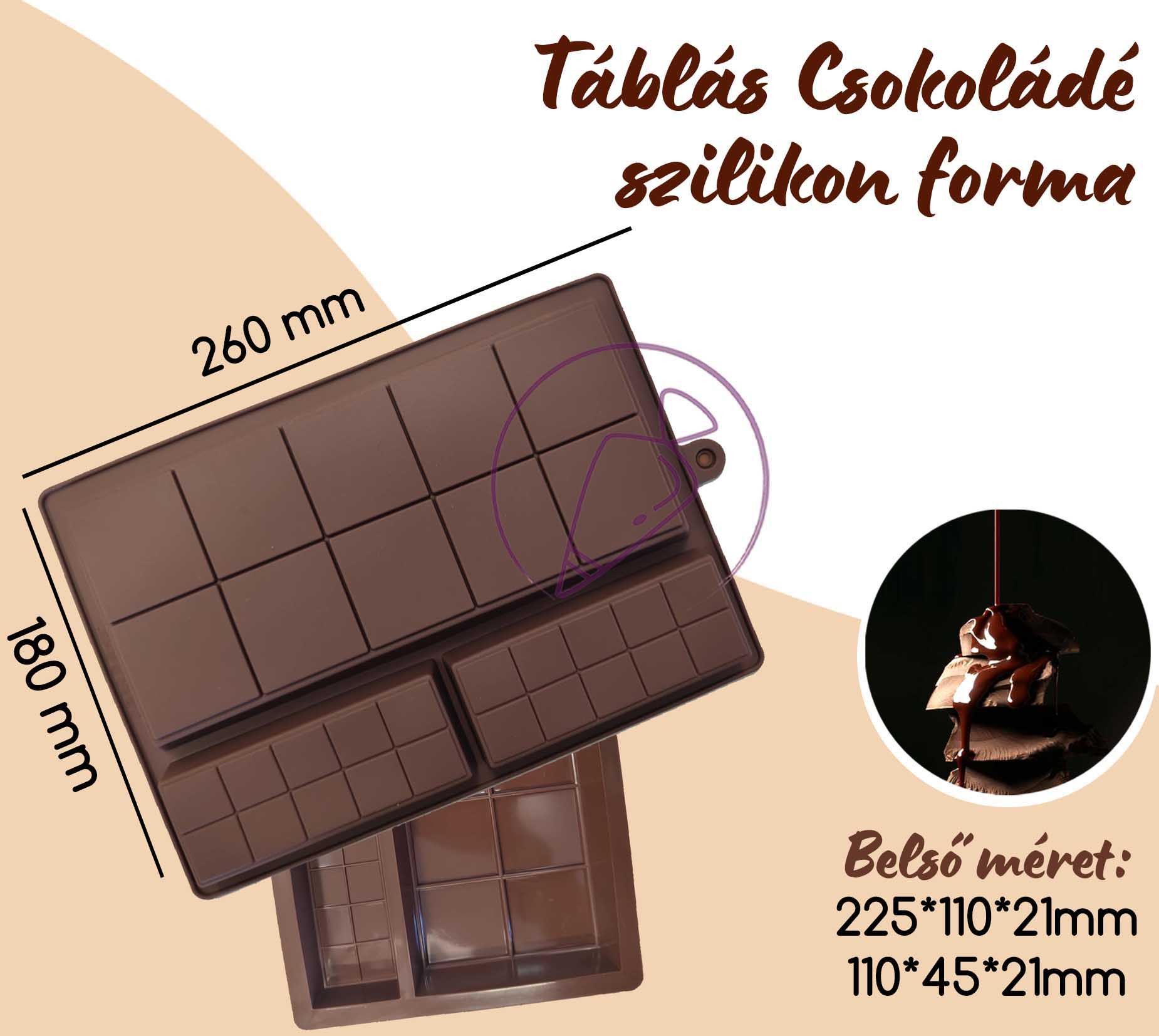 Dubai Táblás Csoki szilikon 3 részes