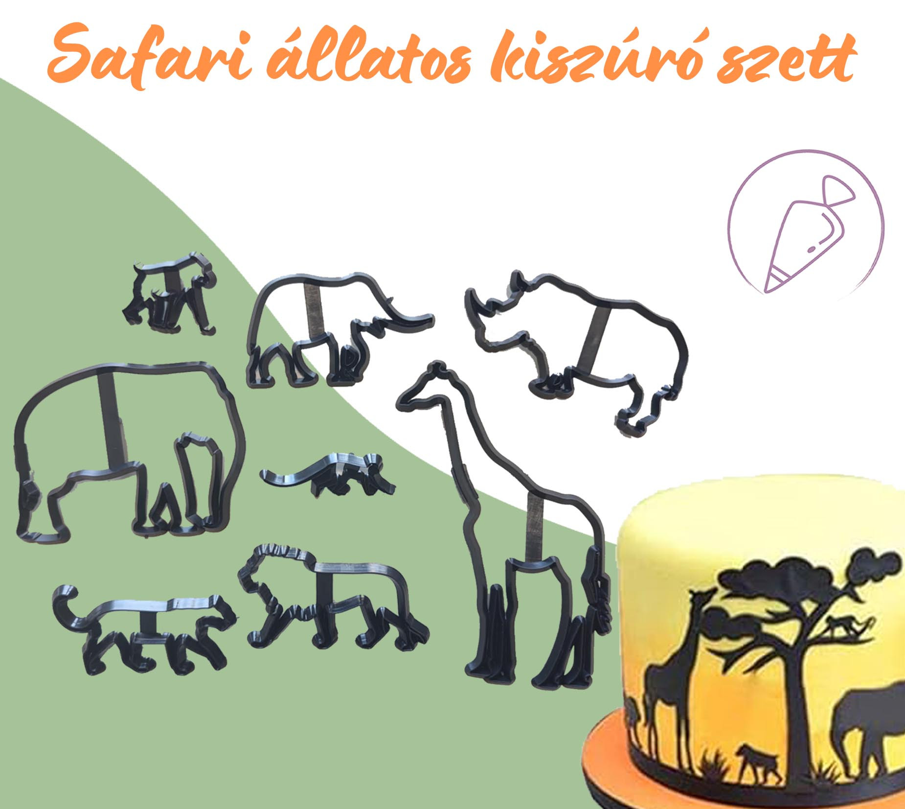 Szafari állatos kiszúró szett