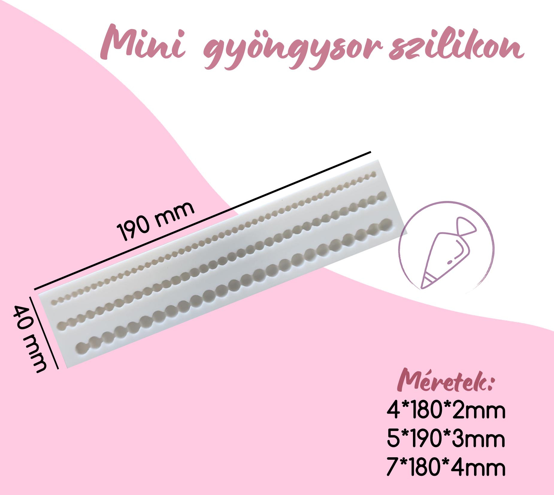 Mini gyöngysor szilikon