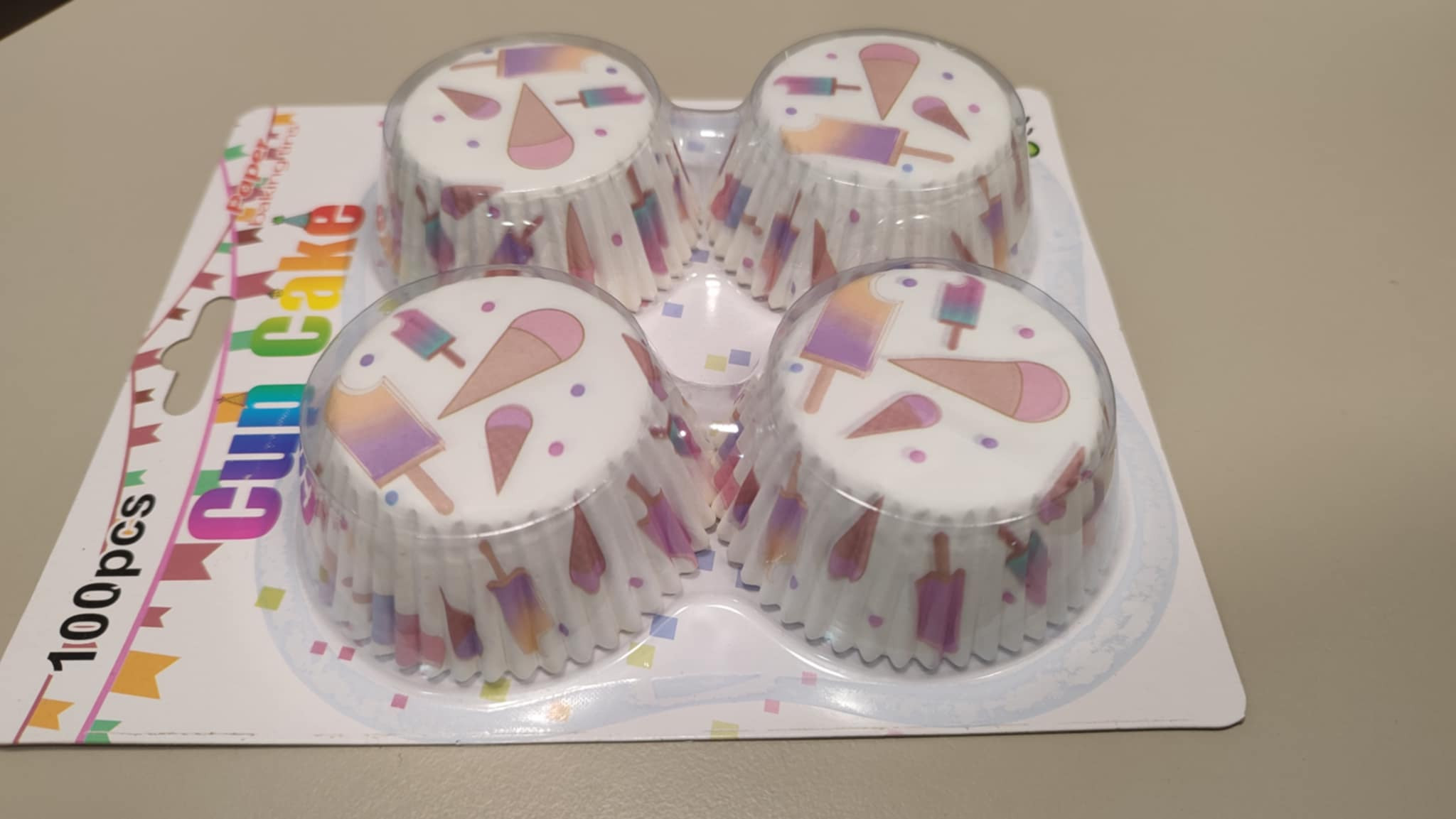 Jégkrémes cuki muffin papír / kapszli (100db/csomag)