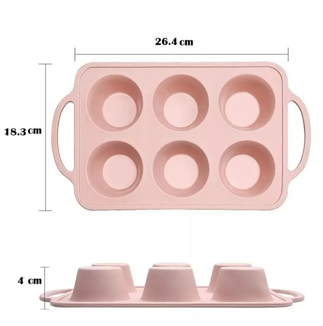 Szilikon muffin sütő fém merevítéssel 6 muffin