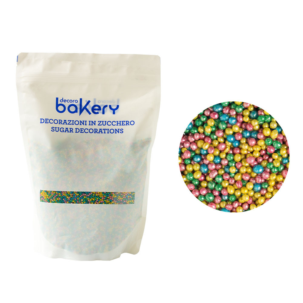 2mm Vegyes Metálszínű 1 Kg Cukorgyöngy