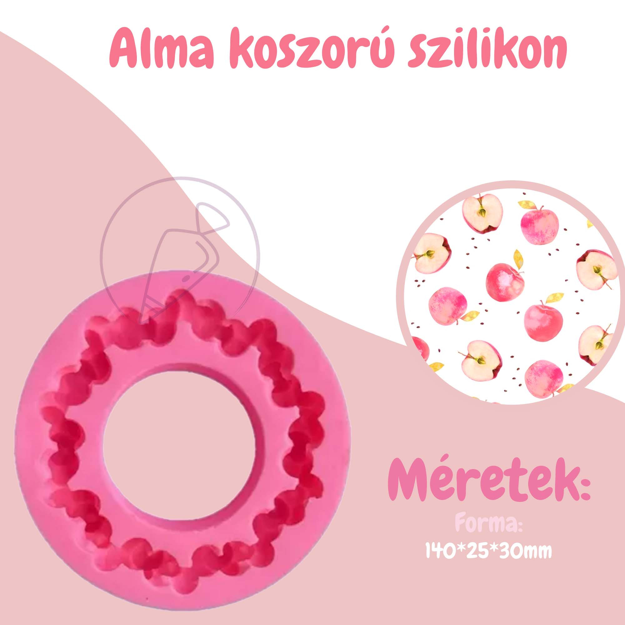 Alma koszorú szilikon forma