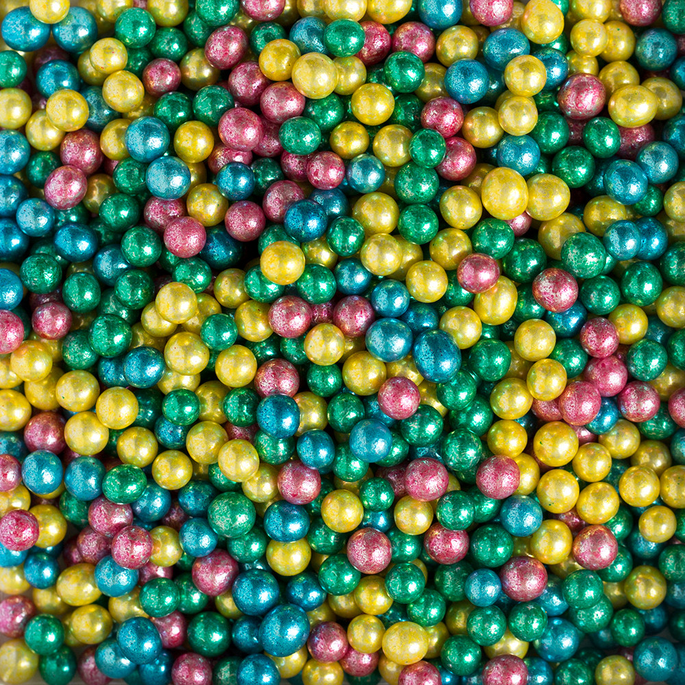 5mm Vegyes Metálszínű 100g Cukorgyöngy