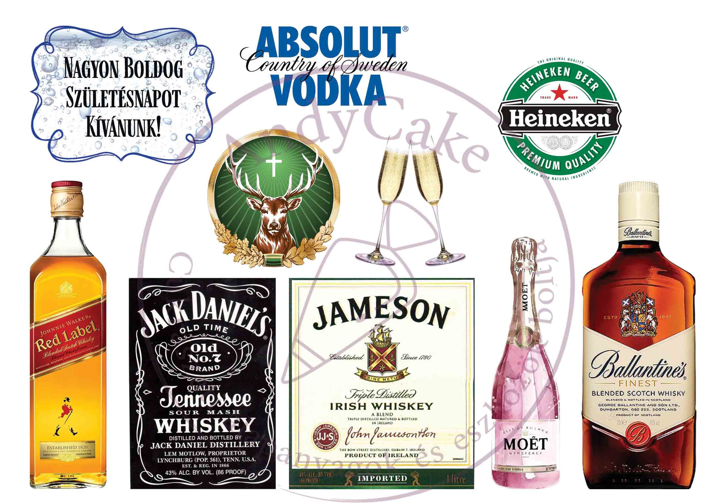 Alkohol minták A5 vékony ostyára