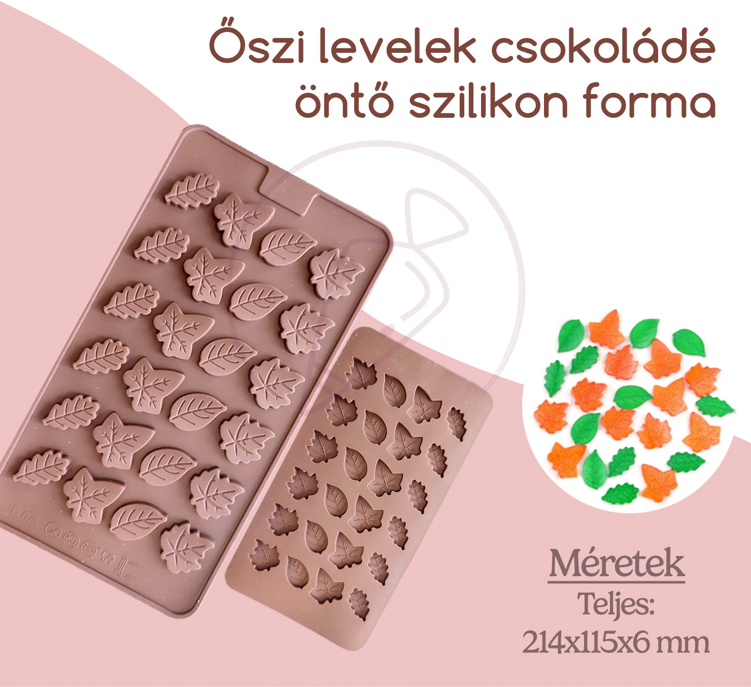 Őszi levelek csokoládé öntő szilikon forma
