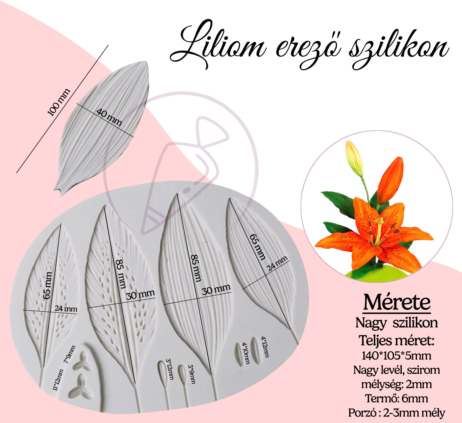 Liliom erező szilikon