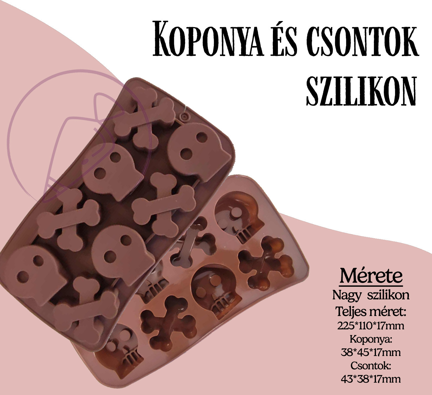 Koponyás Halloween szilikon 8 üreges