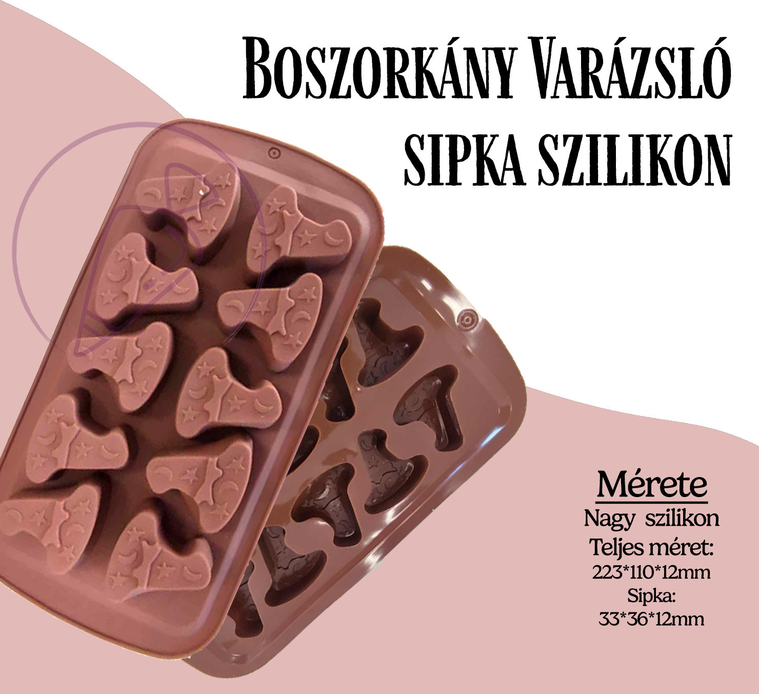 Boszorkány varászlós Halloween szilikon 10 üreges