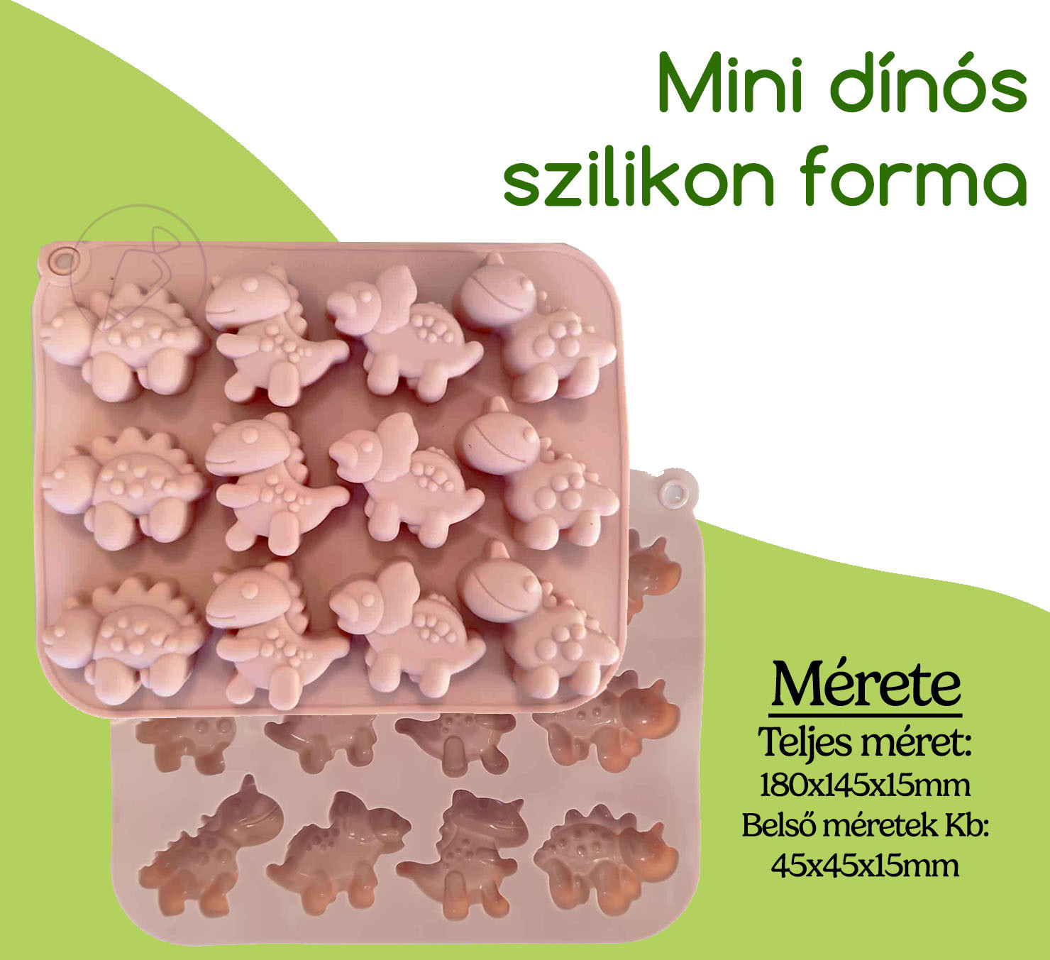 Dinó csoki öntő szilikon forma (12 forma)
