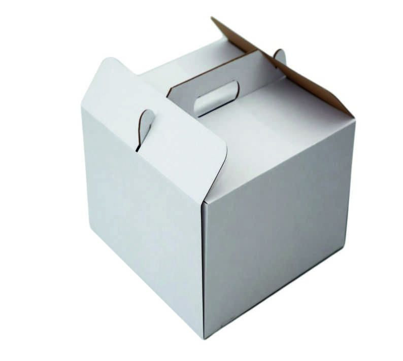 Cake box with handle 19x19x12 cm