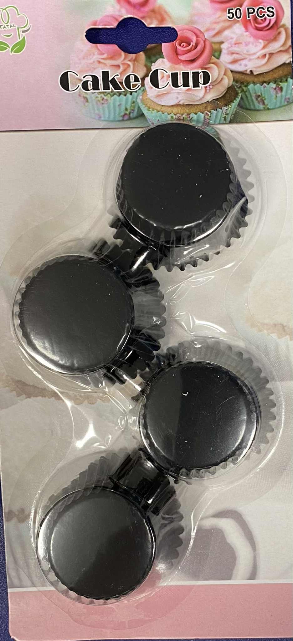 Fekete fényes mini muffin papír / kapszli (50db/csomag)