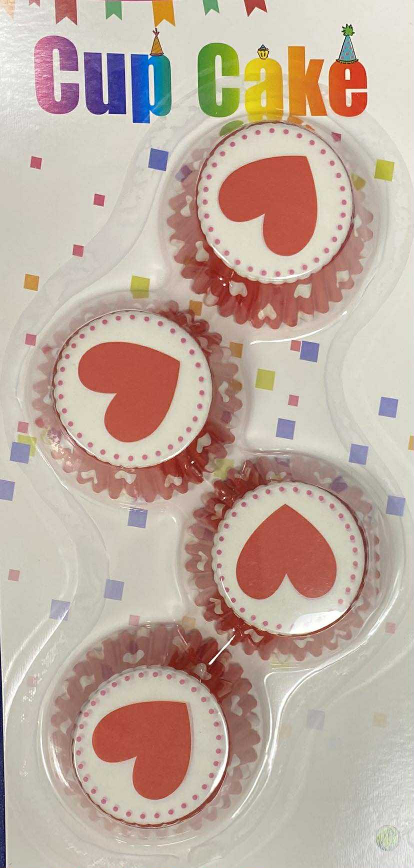 Mini muffin papír (kapszli) - piros szíves