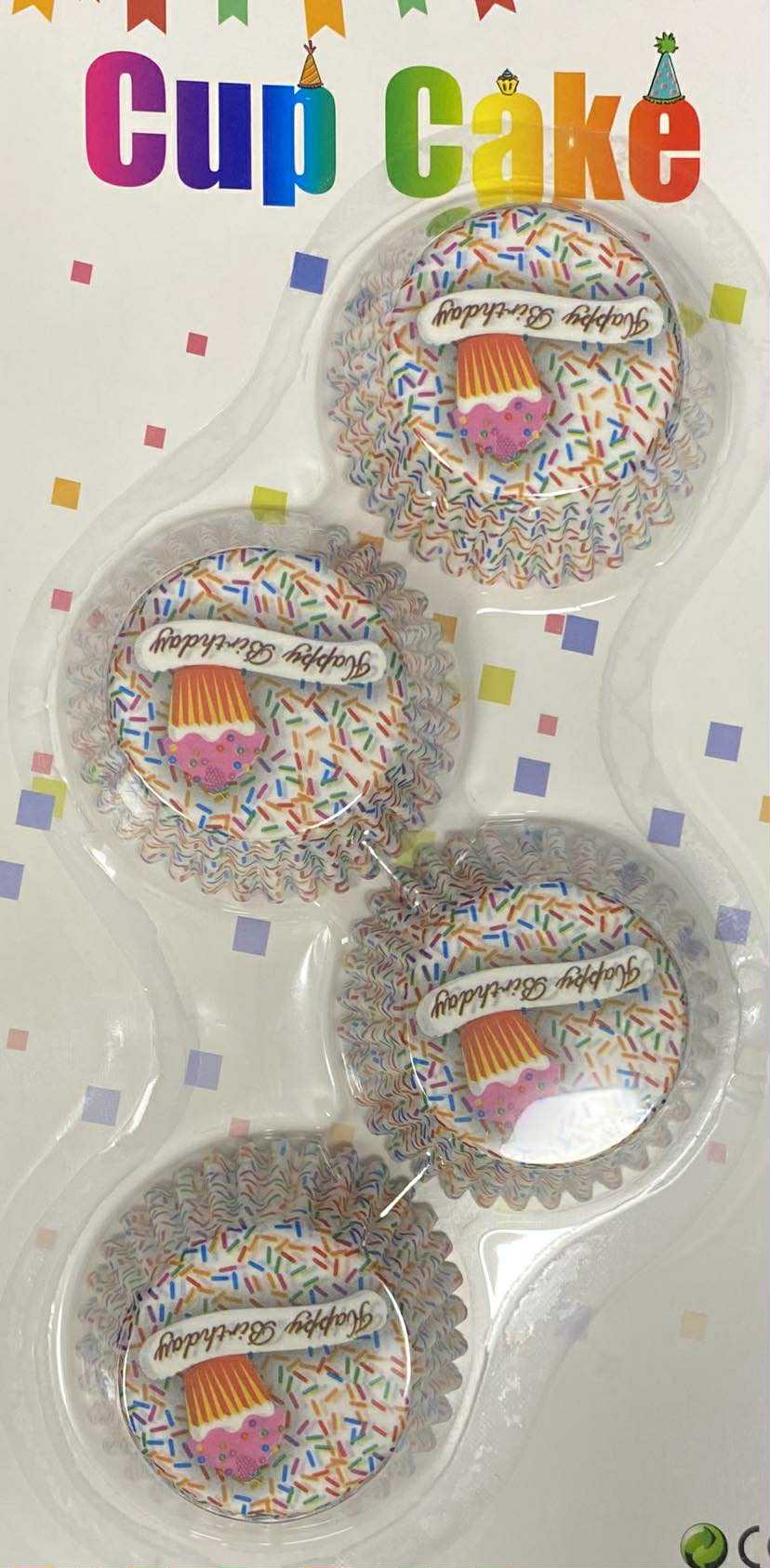 Mini muffin papír (kapszli) - szórócukor mintás HB felirattal