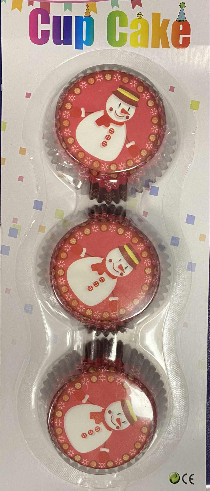 Piros hóemberes muffin papír / kapszli (60db/csomag)