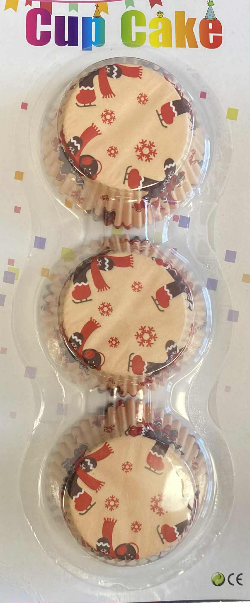 Barack színű hóemberes muffin papír / kapszli (60db/csomag)