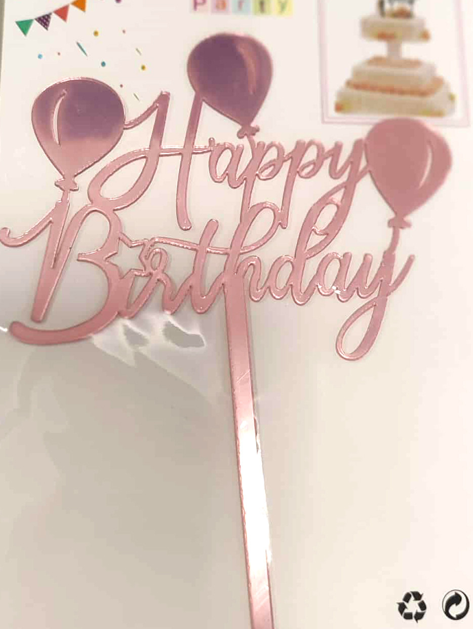 Rosegold Happy Birthday beszúró