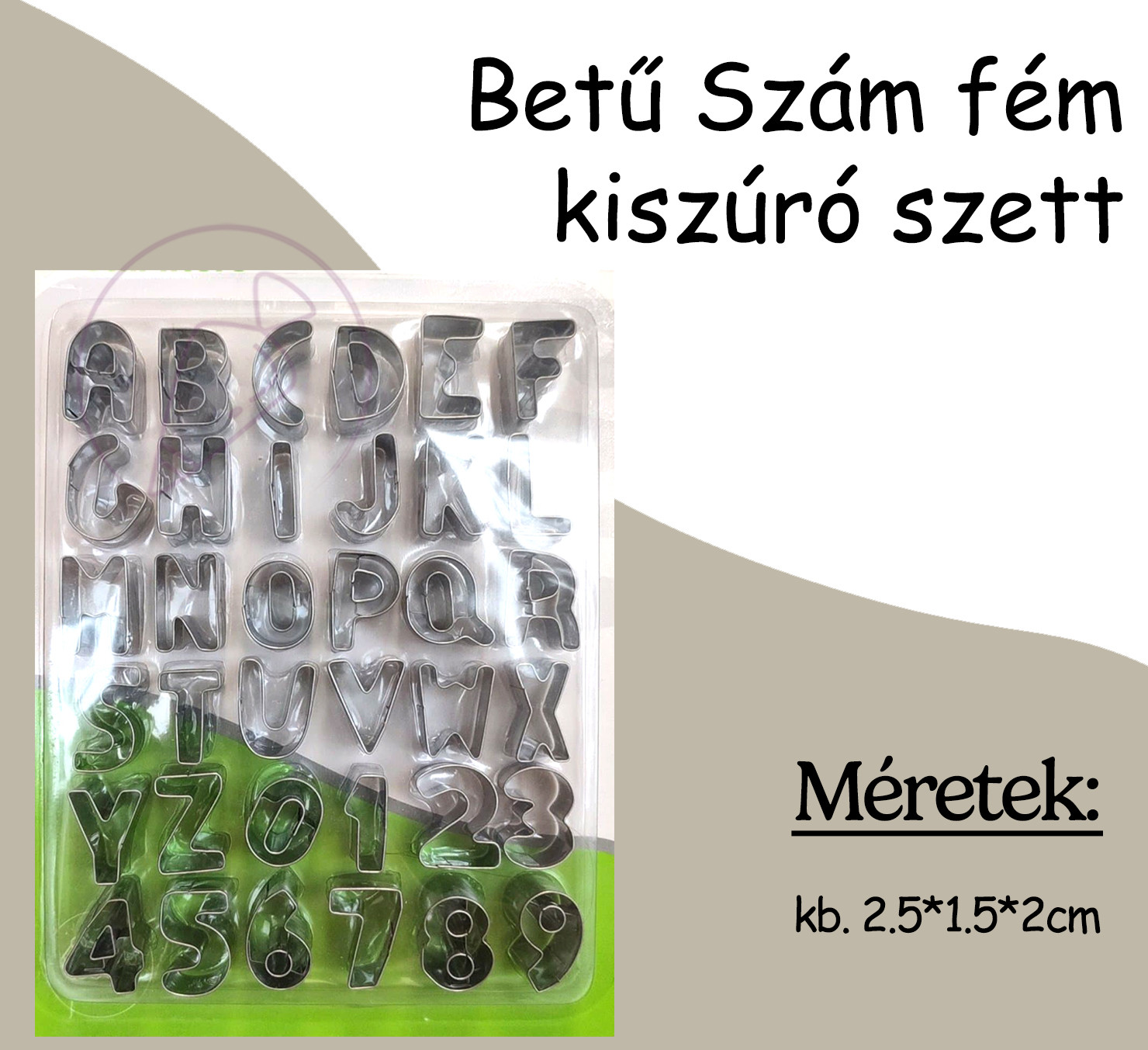 ABC Betű, szám fém kiszúró szett