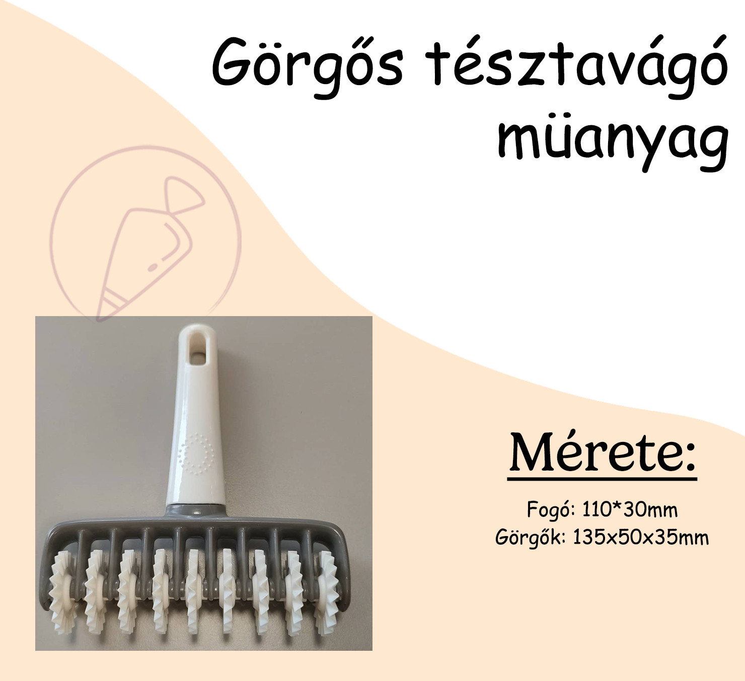 Görgős müanyaga tésztavágó