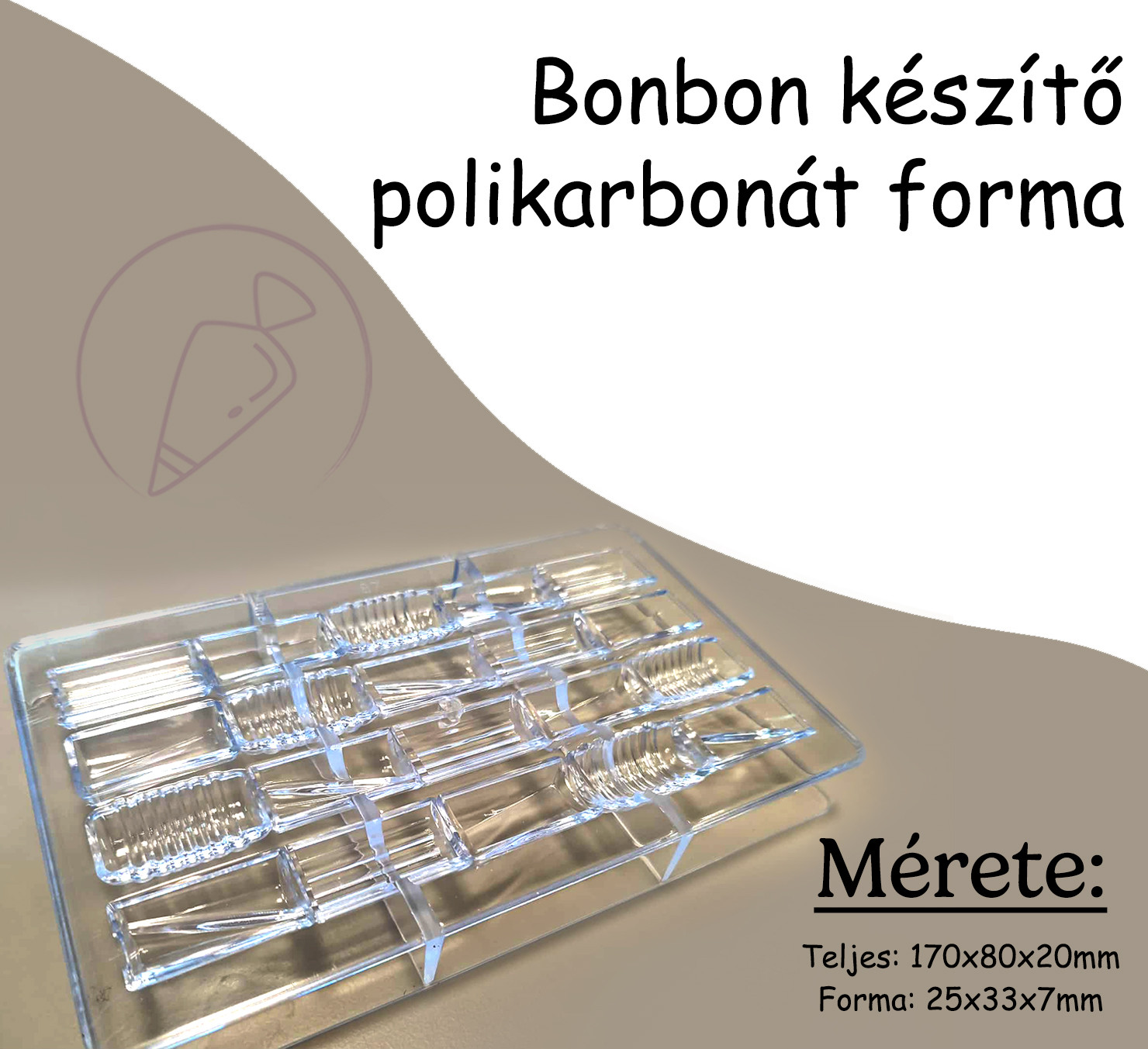 Bonbon forma polikarbonát 25db forma/tábla