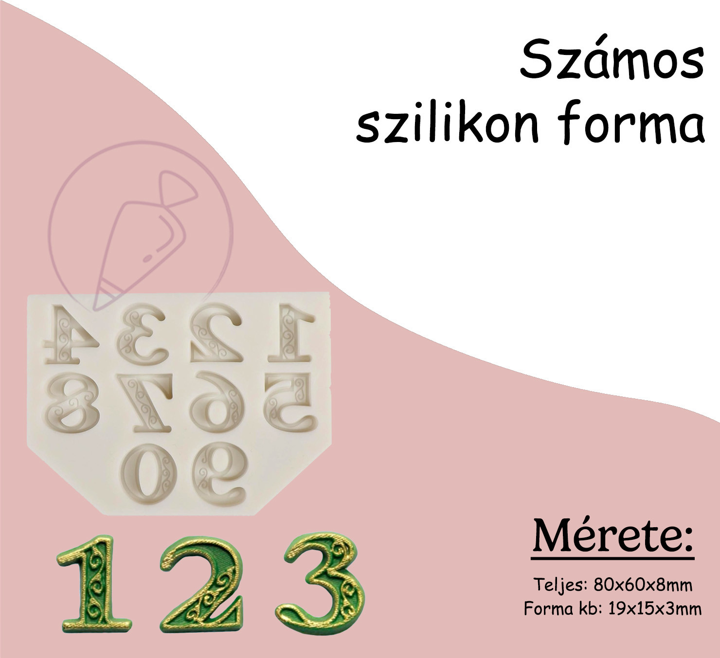 Szám szilikon forma