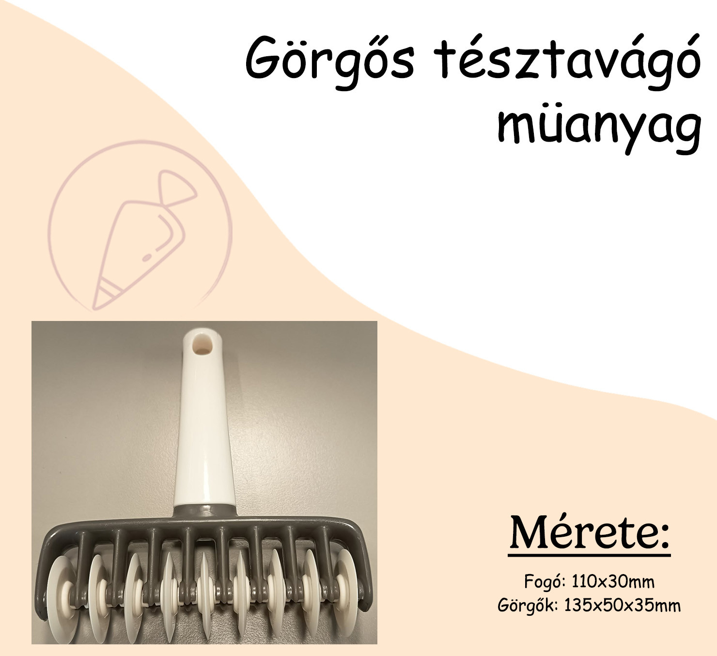 Görgős müanyaga tésztavágó