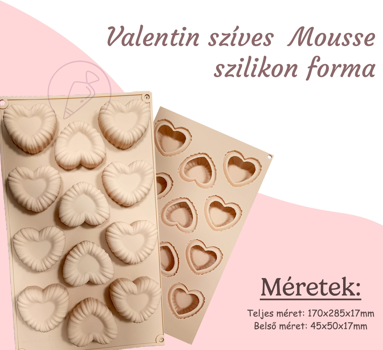 Valentin napi szív mousse szilikon