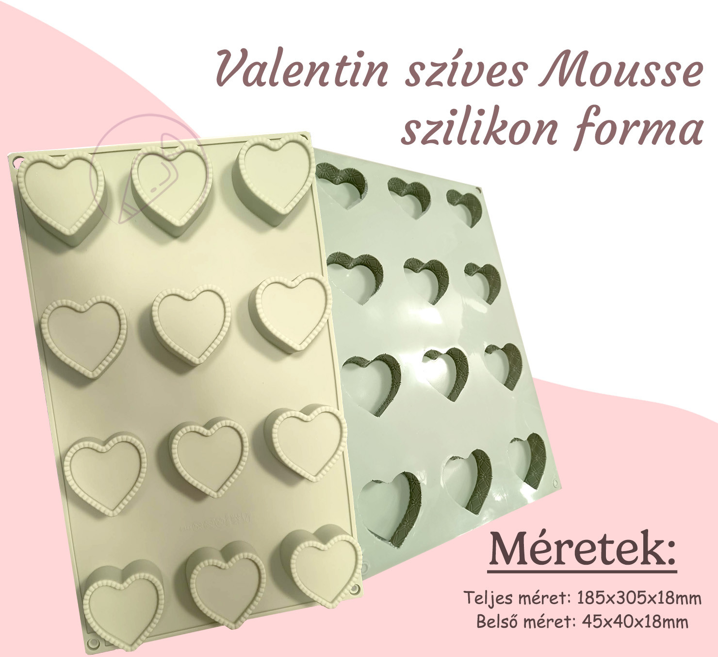 Valentin napi szív mousse szilikon