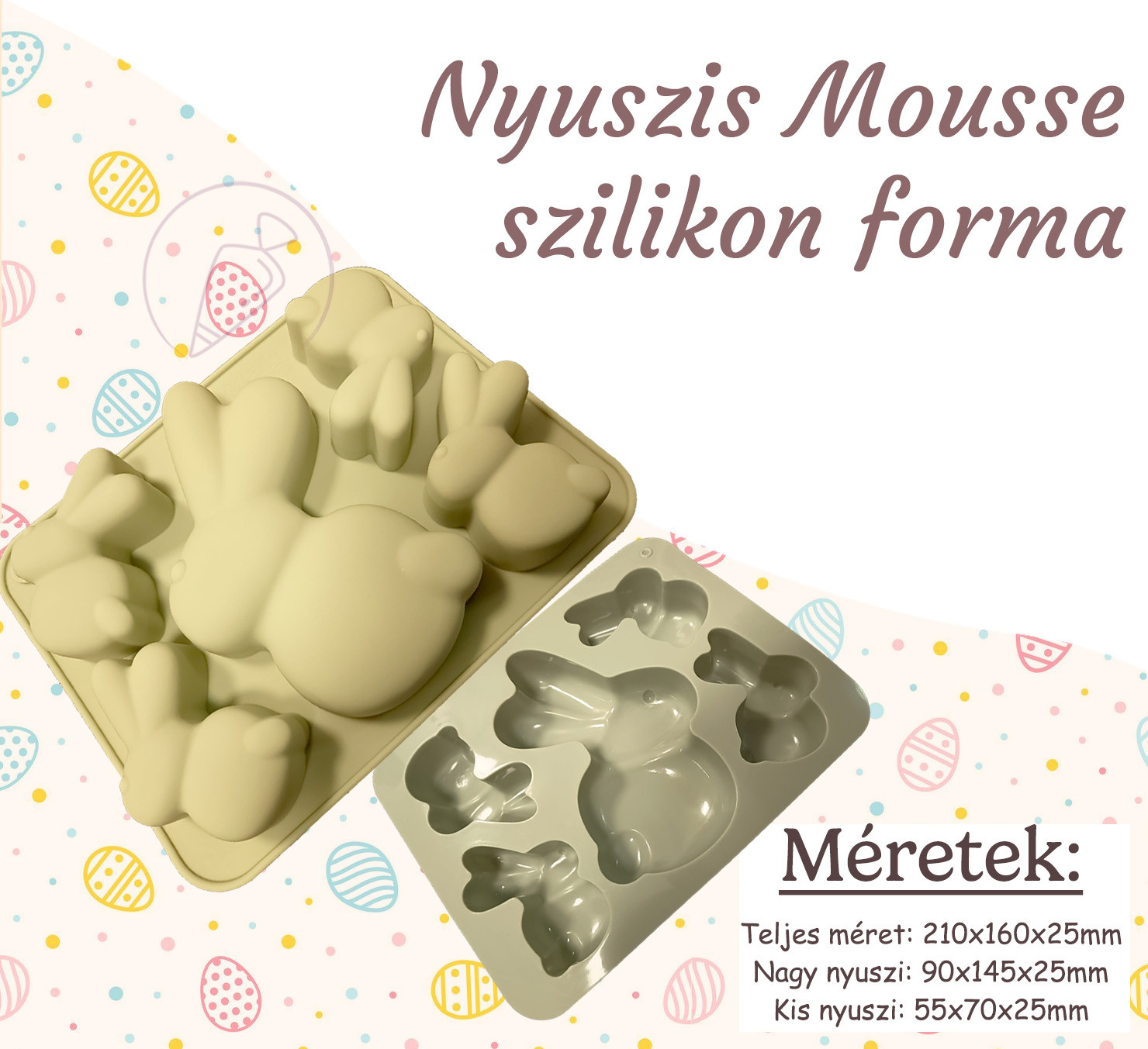 Húsvéti nyuszi mousse szilikon