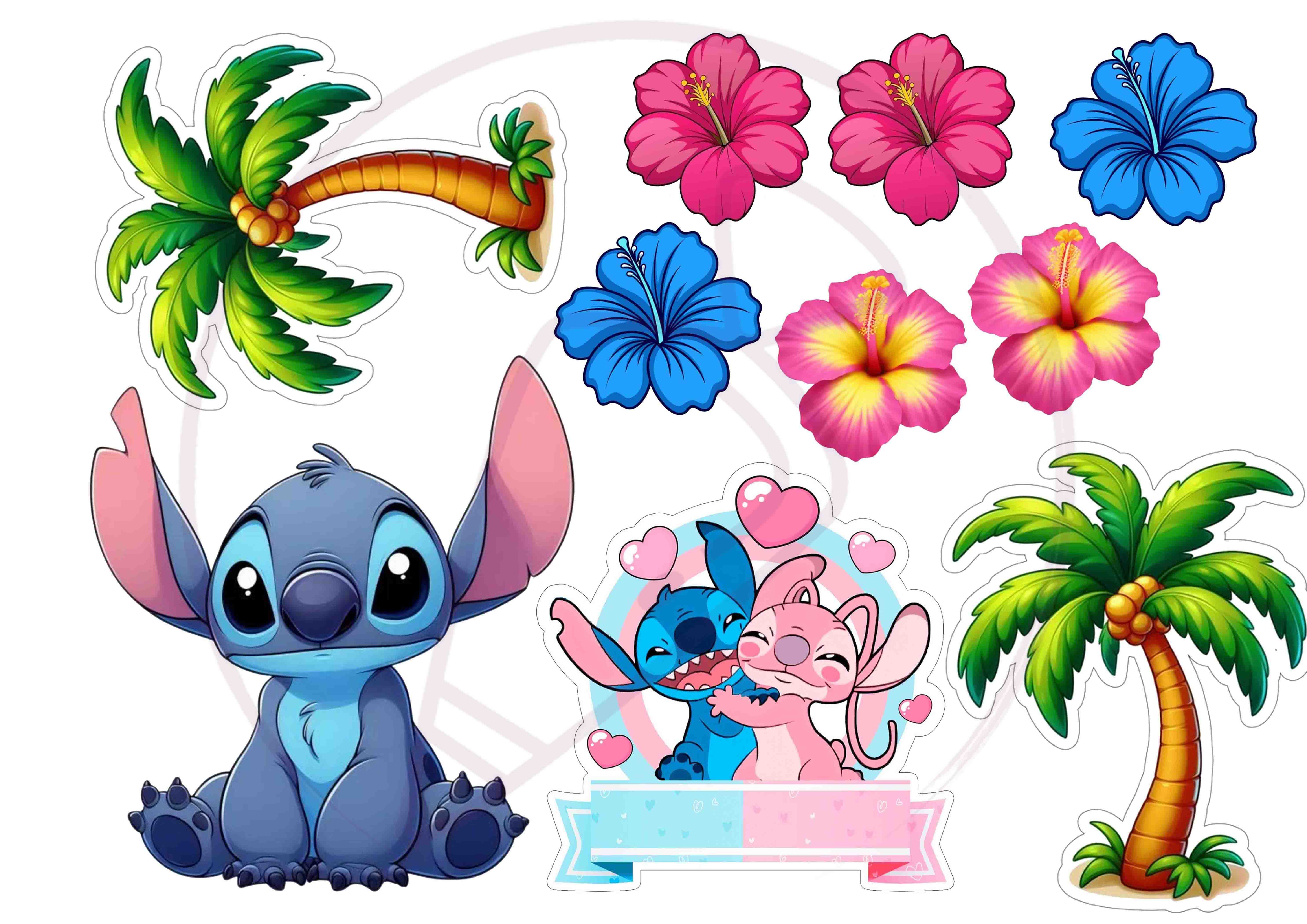 Stitch és Angel vegyes cukorlap minták A4