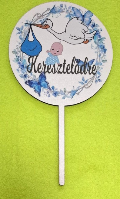 Keresztelődre Kerek Fiús Fafelirat